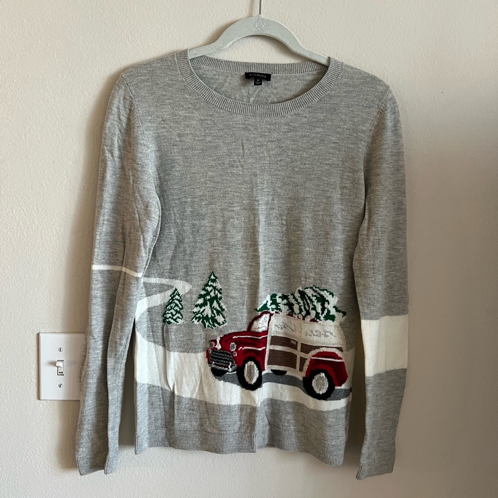 Talbots Medium Christmas Tree Wagon Sweater